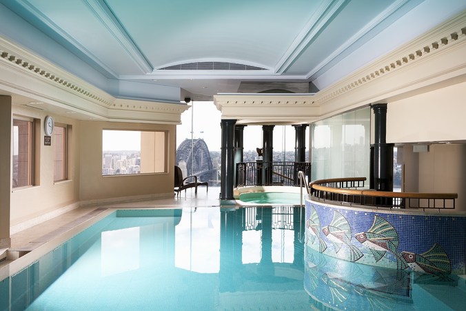 The Sebel Quay West level 24 pool with Harbour Bridge views