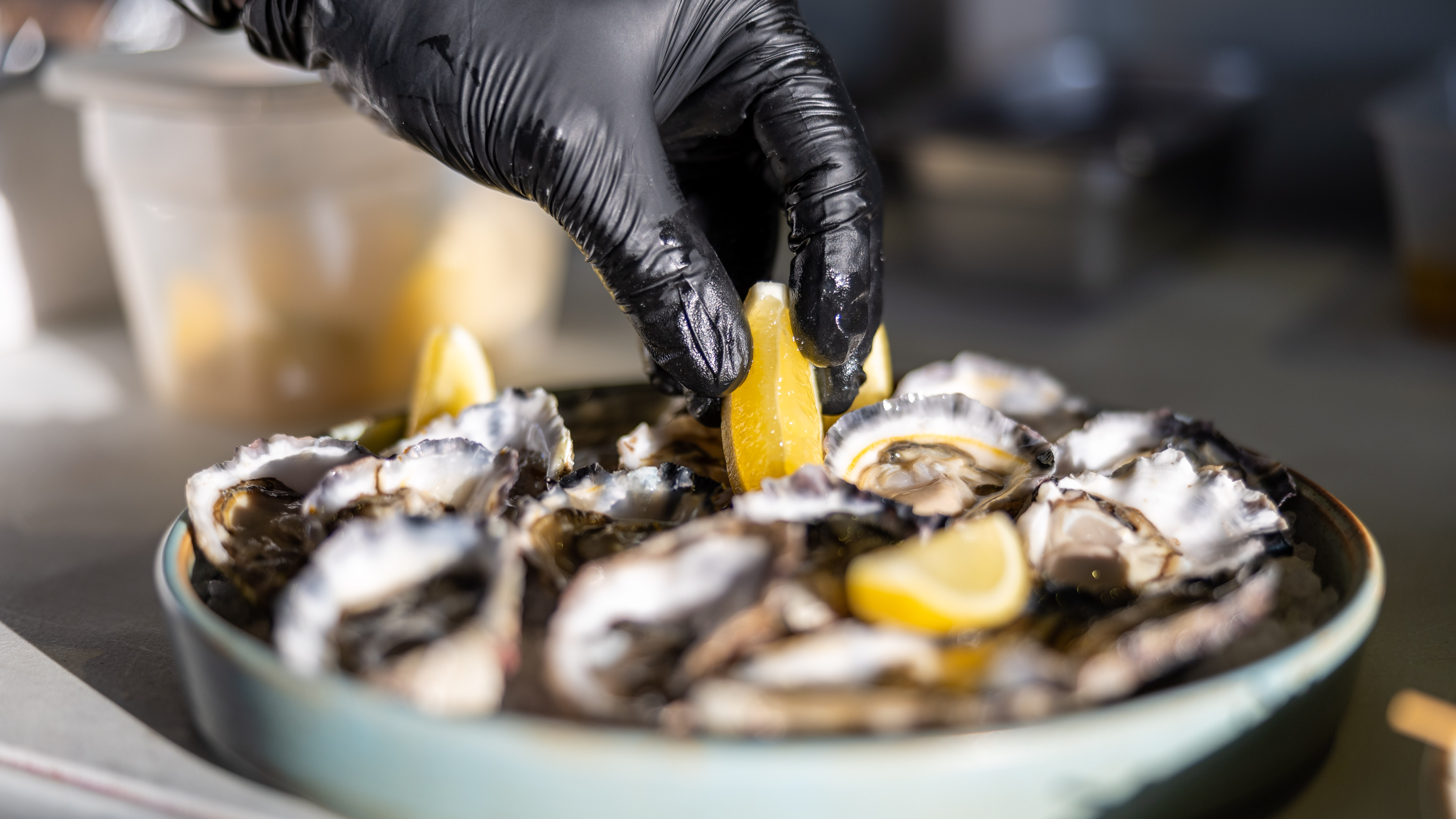 Oysters served at the Pylon