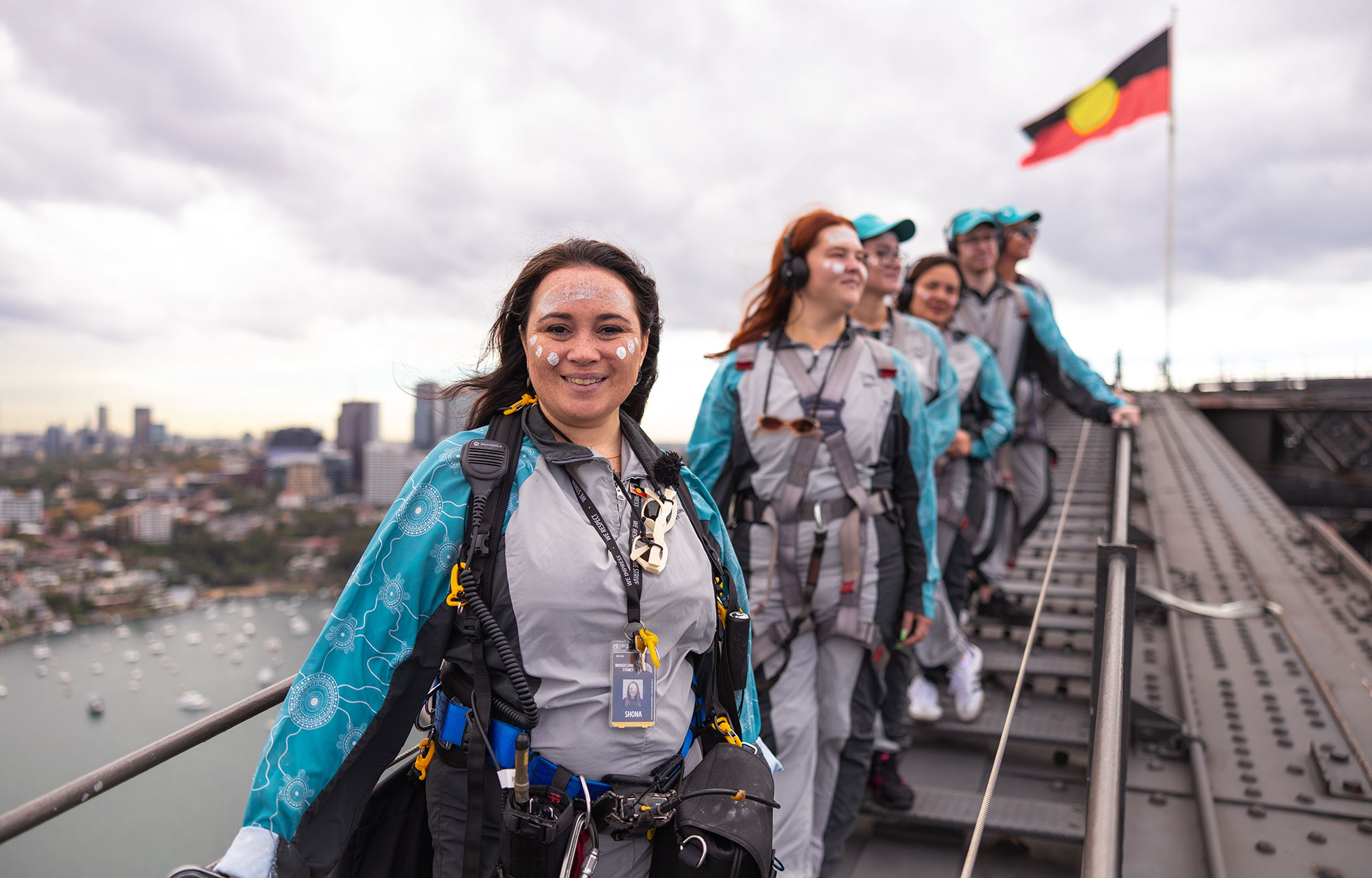 BridgeClimb climbers completing the Burrawa Aboriginal Climb