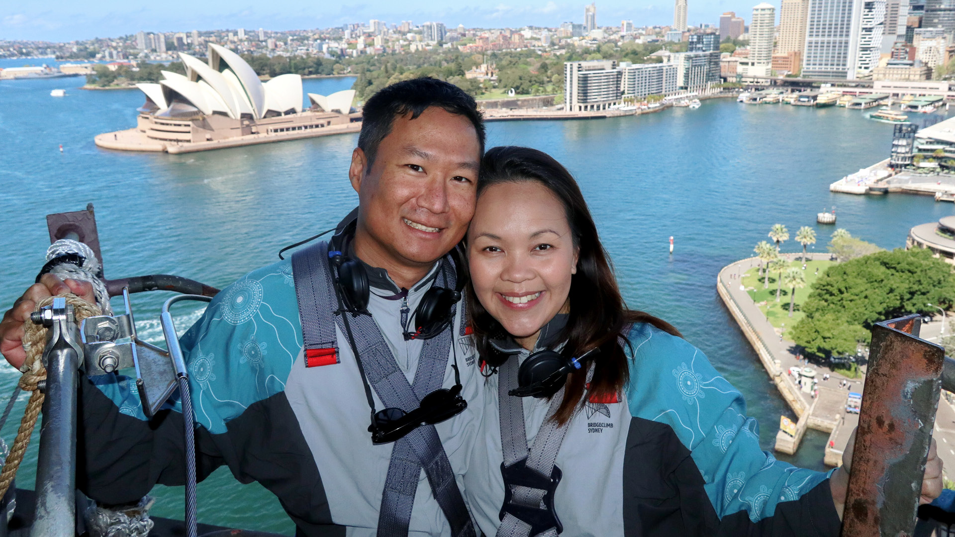 Couple enjoying the view of Sydney Harbour Bridge