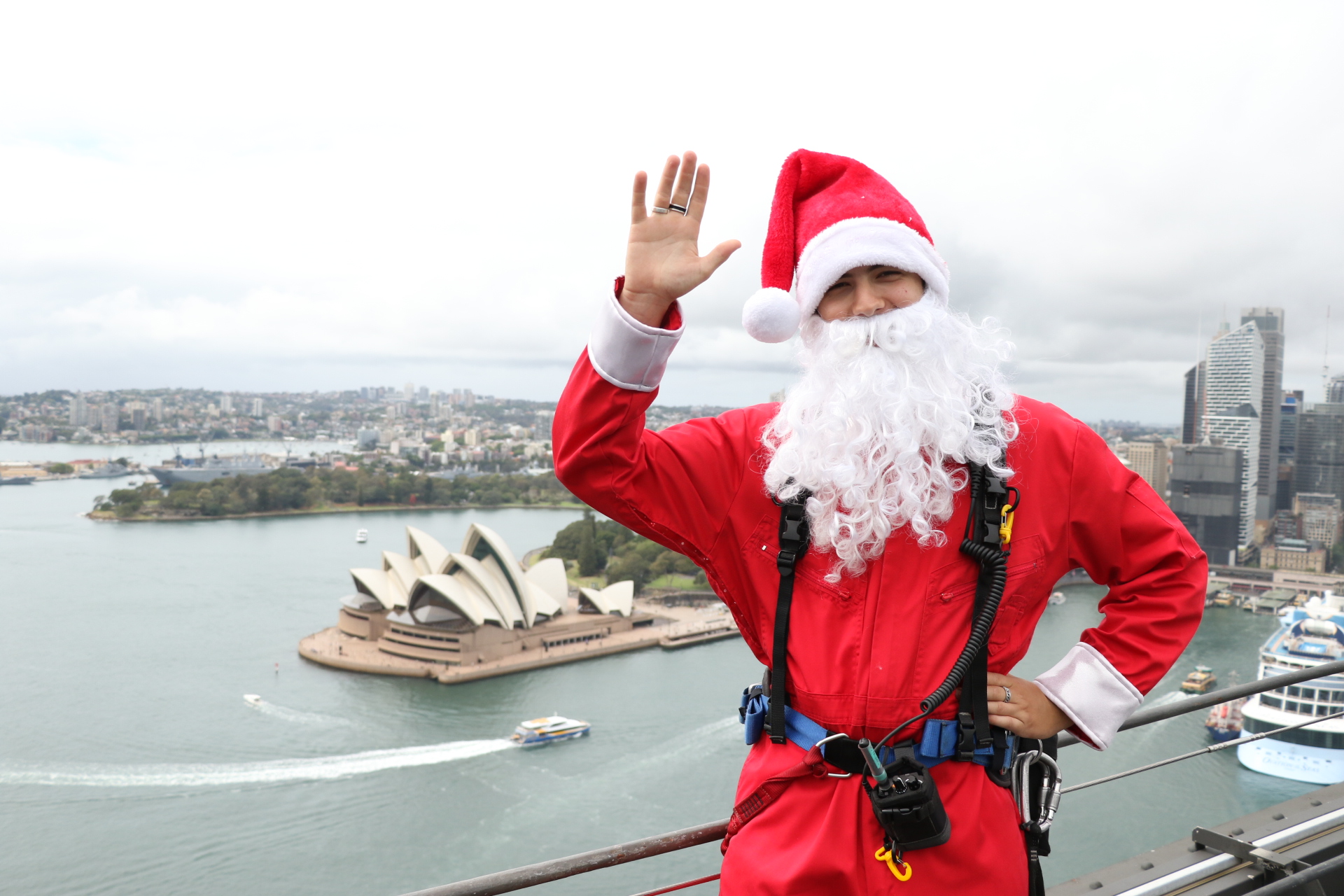Santa doing BridgeClimb