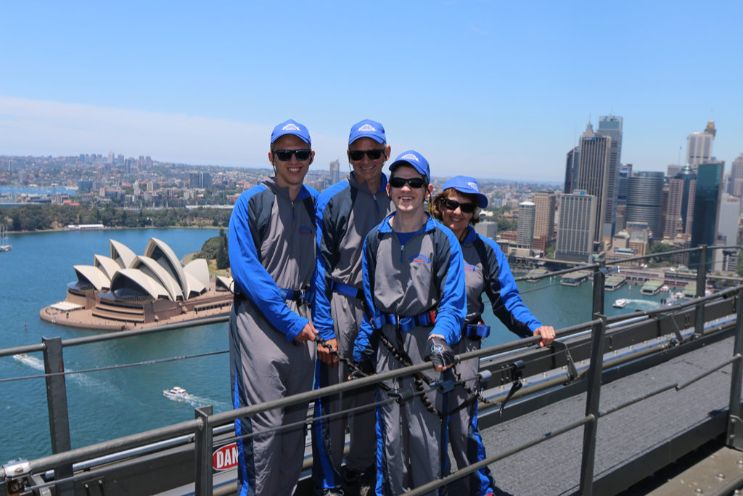 Andrew West completes the BrigeClimb.