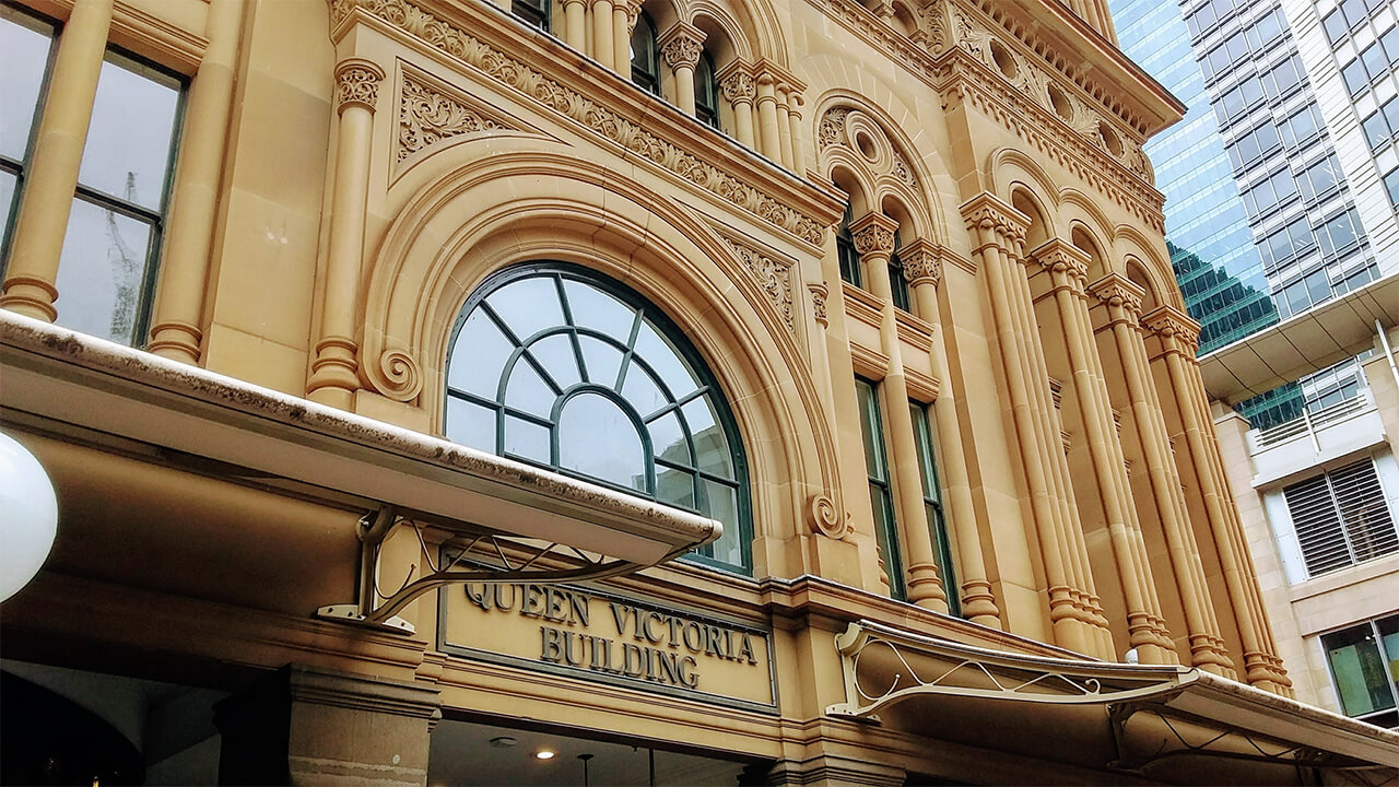 Entrance Door of the Queen Victoria Building in Sydney Central Business DistrictQueen Victoria Building