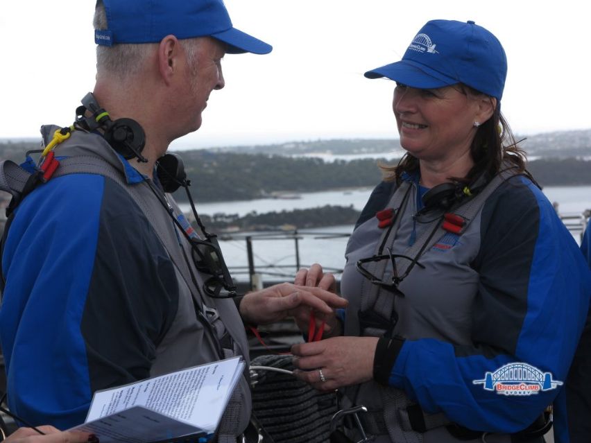 Couple getting married on the Sydney Harbour Bridge