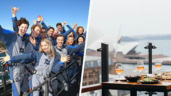 Group at Summit of Sydney Harbour Bridge and Lunch overlooking the Opera House at the Glenmore