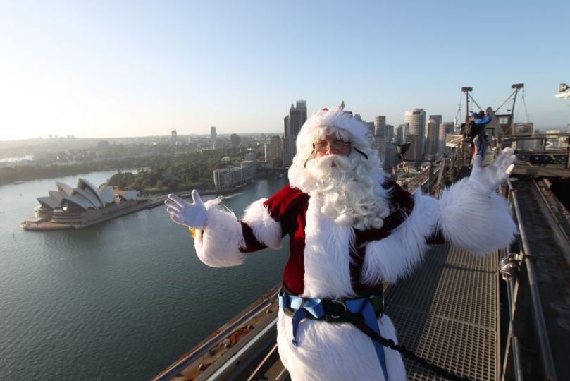 Santa doing BridgeClimb