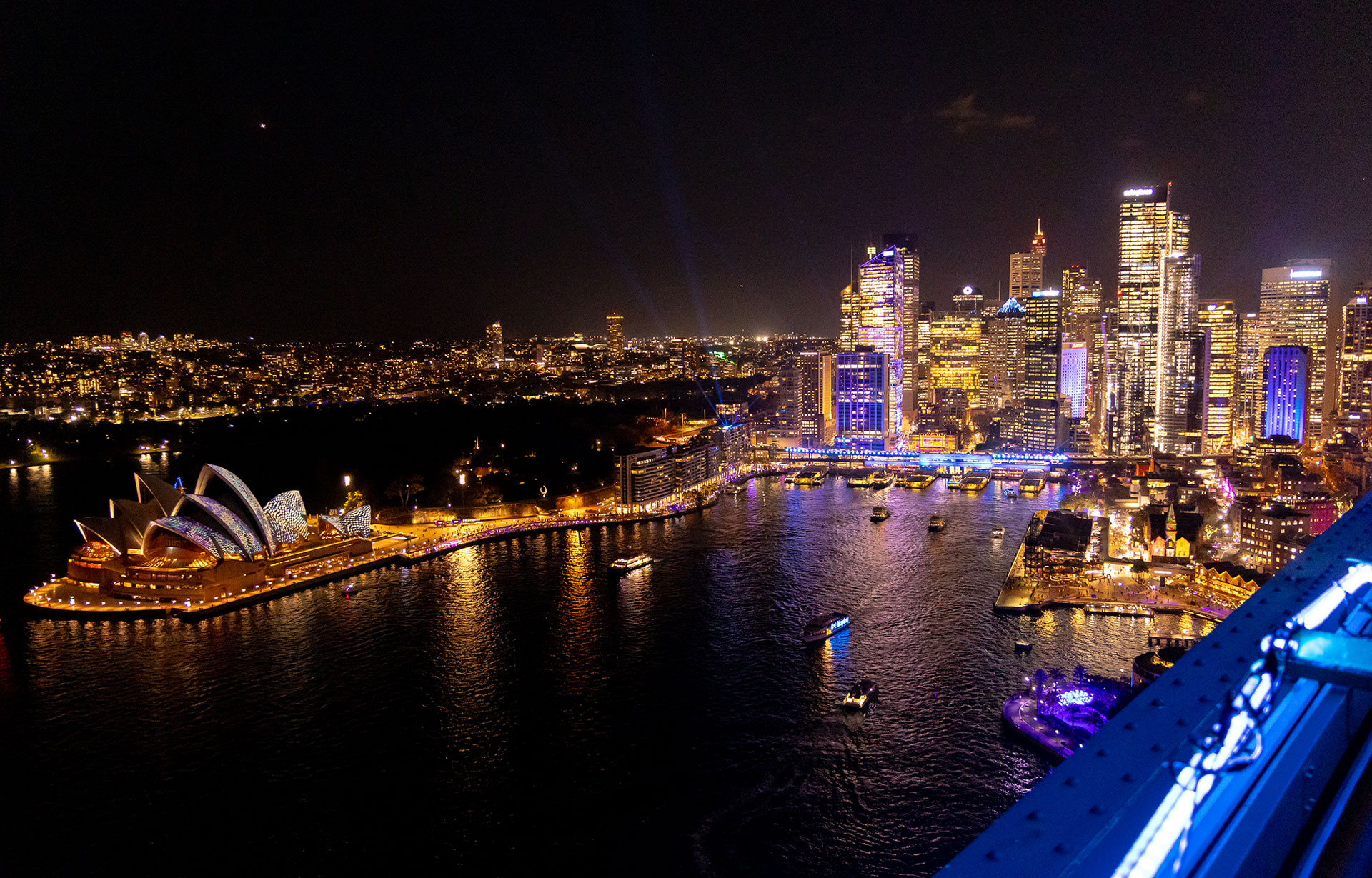 vivid sydney bridge view