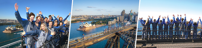 the views of the vivid sydney festival from the top of the sydney harbour bridge